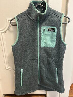 L.L. Bean Women’s Sweater Fleece Long Tunic Vest – Teal, XS